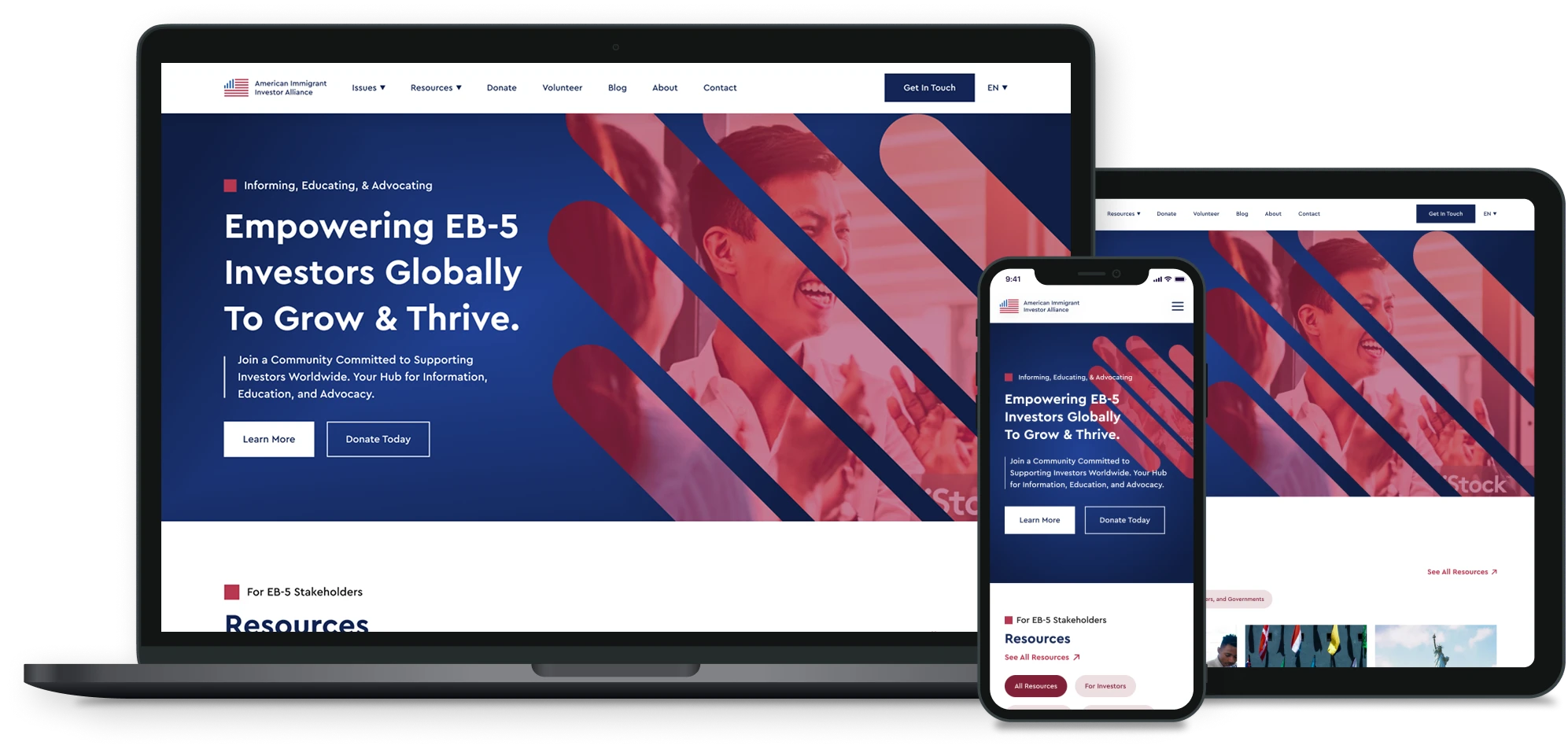 The AIIA website on a laptop, tablet and phone