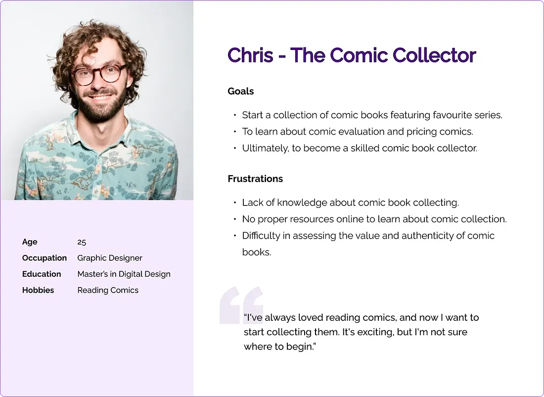 The Comic Buff persona sheet